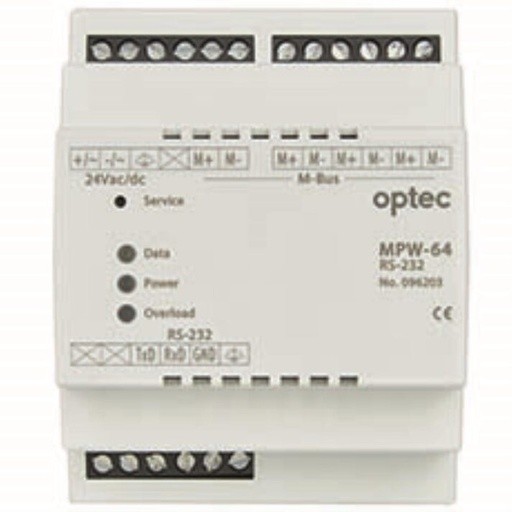 [130.003] MPW-64 Pegelwandler, 24V DC, RS232/M-Bus